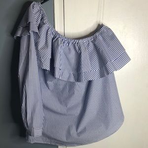 One Shoulder Ruffle Tunic